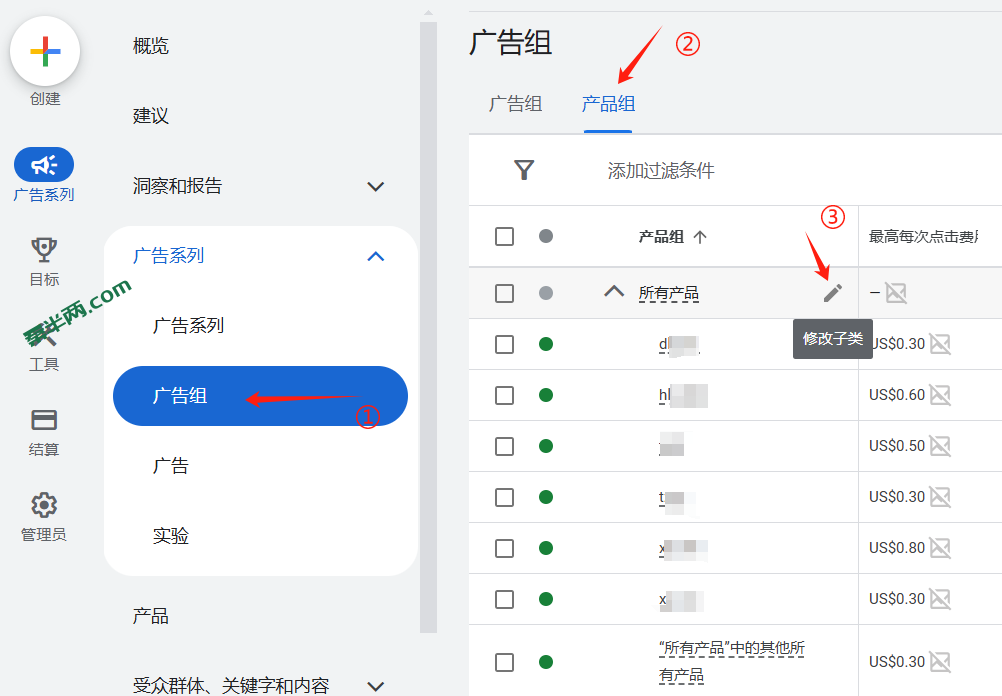 设定单个产品出价金额